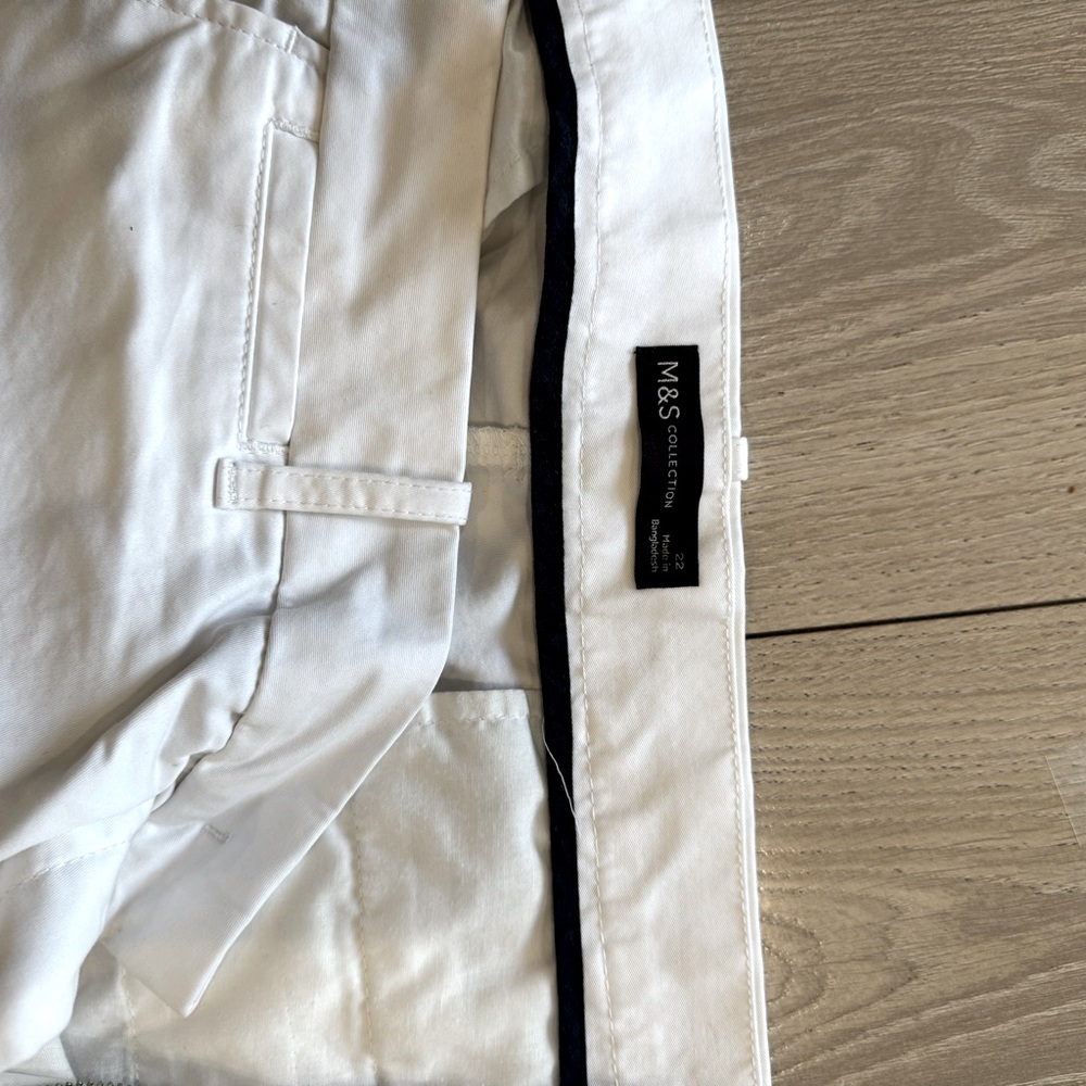 Marks and Spencer’s white womens chinos